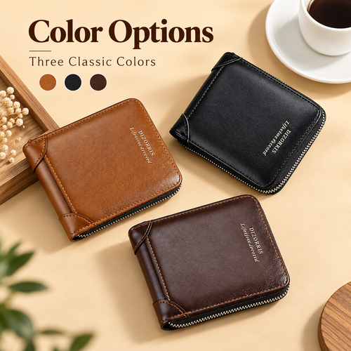 Men's Full-Zip Calf Leather Pocket Organizer