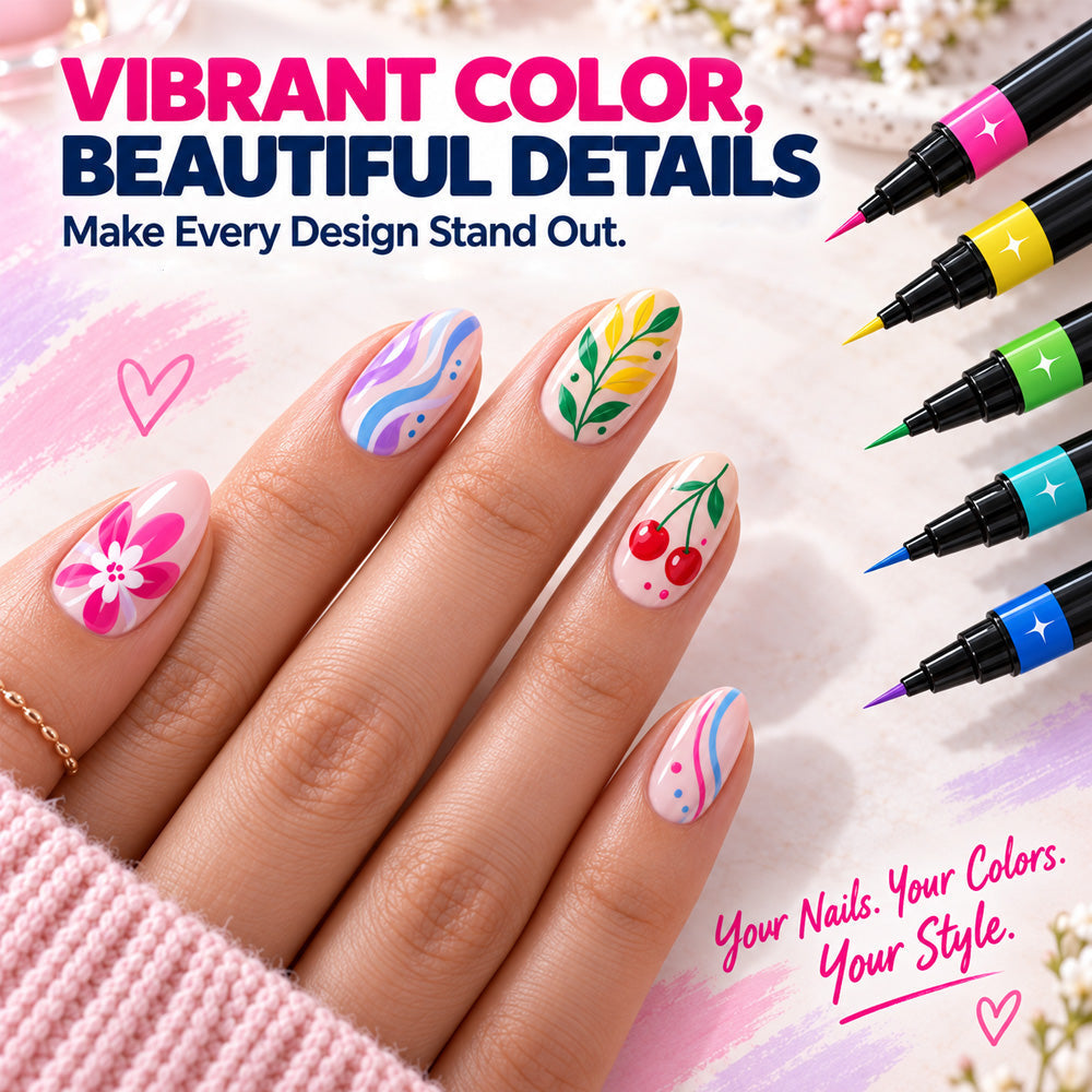 💅🎨 40% OFF! 24-Color Dual-Tip Nail Art Pens ✨ DIY Your Own Halloween, Christmas & Everyday Nail Designs 🎃🎄