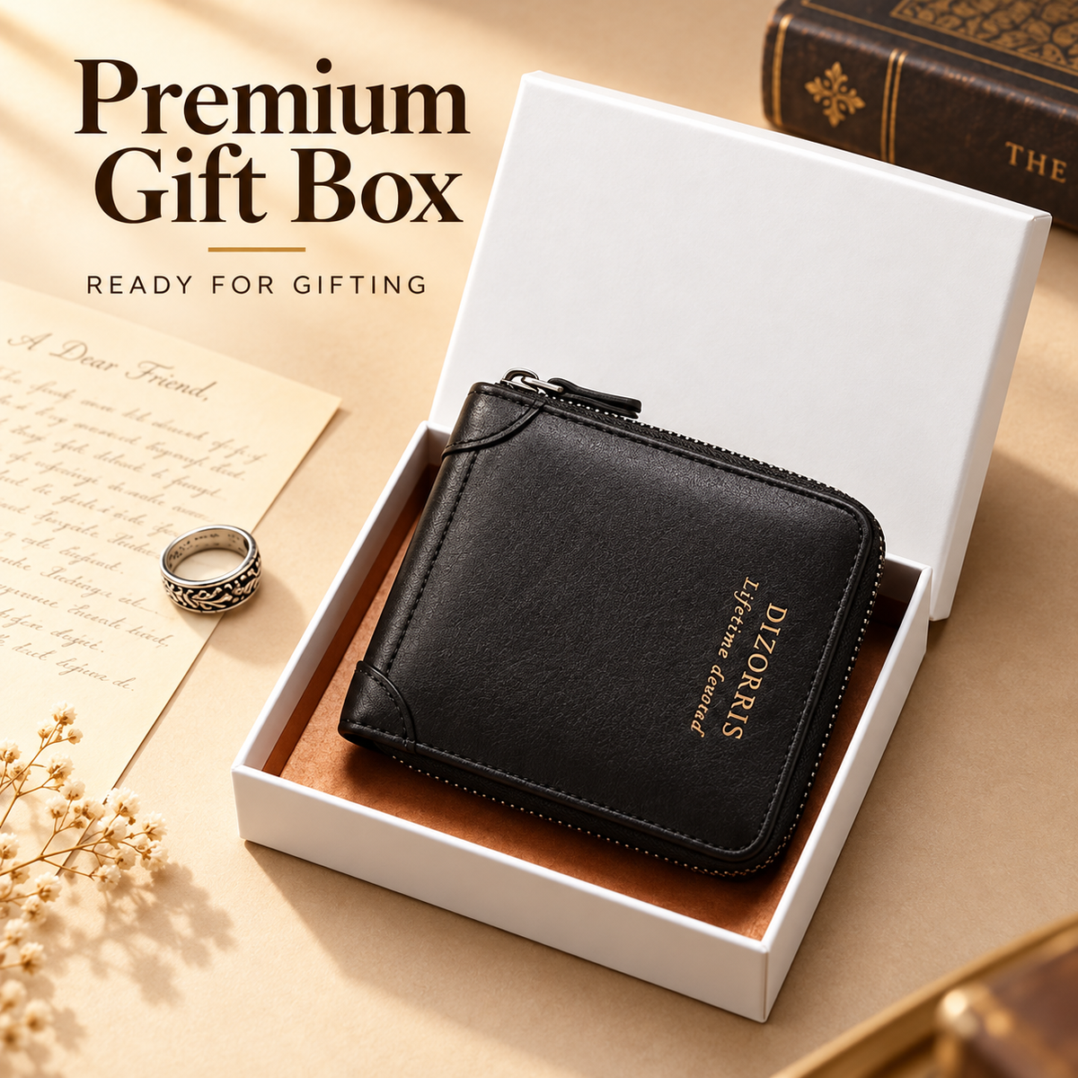 Men's Full-Zip Calf Leather Pocket Organizer
