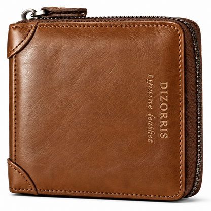 Men's Full-Zip Calf Leather Pocket Organizer