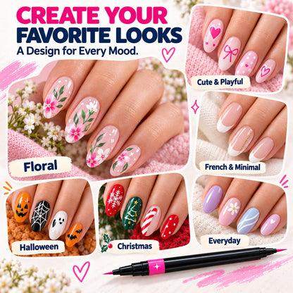 💅🎨 40% OFF! 24-Color Dual-Tip Nail Art Pens ✨ DIY Your Own Halloween, Christmas & Everyday Nail Designs 🎃🎄