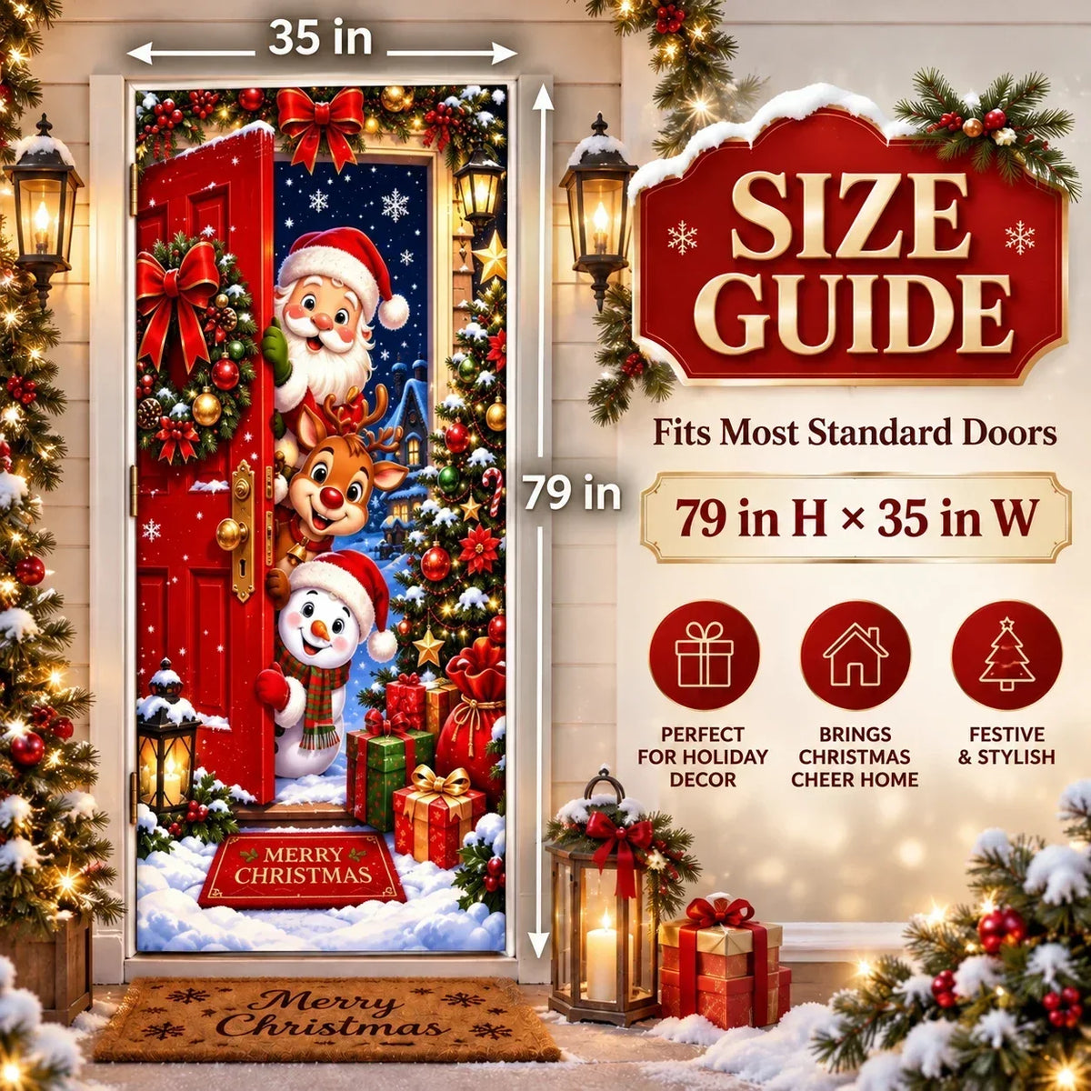 🎄Magical Christmas Door Cover