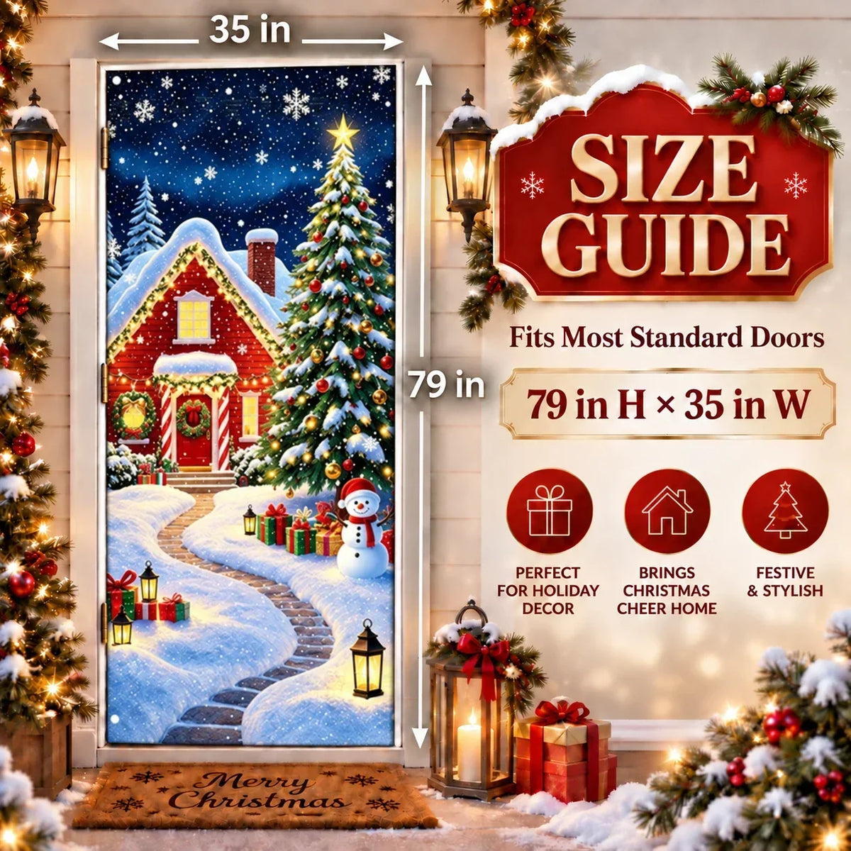 🎄Magical Christmas Door Cover