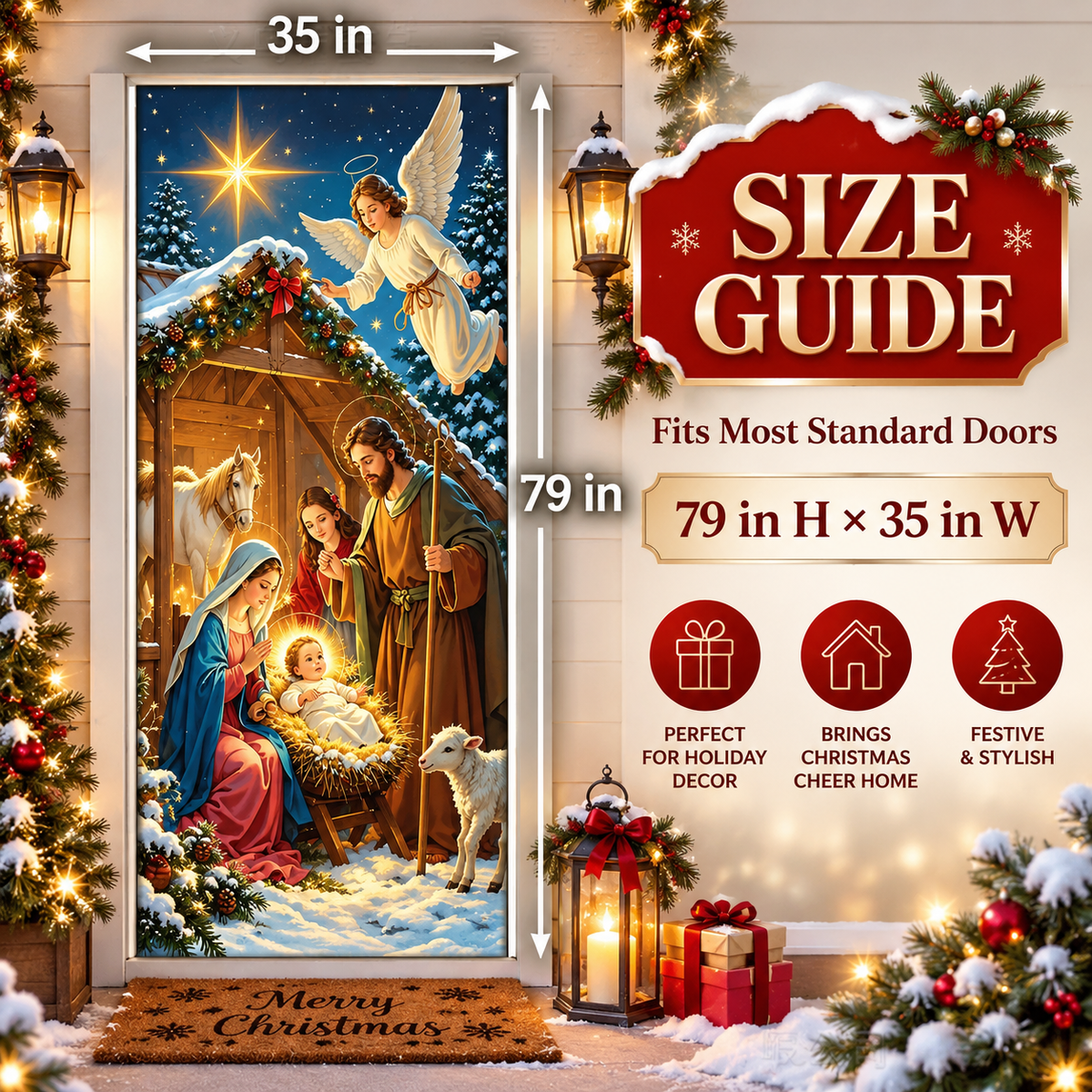 🎄Magical Christmas Door Cover