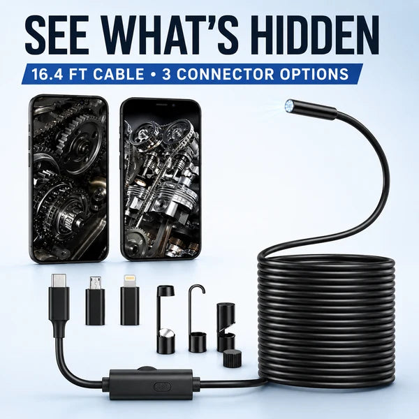 🔍 HD Borescope Inspection Camera for iPhone and Android
