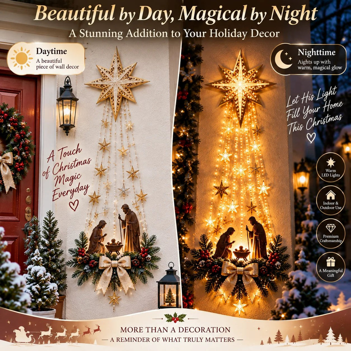 Lighted Bethlehem Star Christmas Wall & Porch Decor