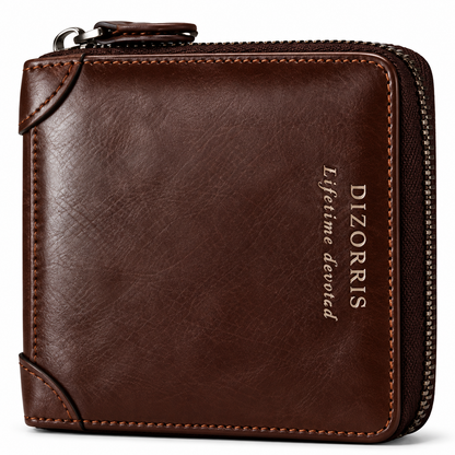 Men's Full-Zip Calf Leather Pocket Organizer