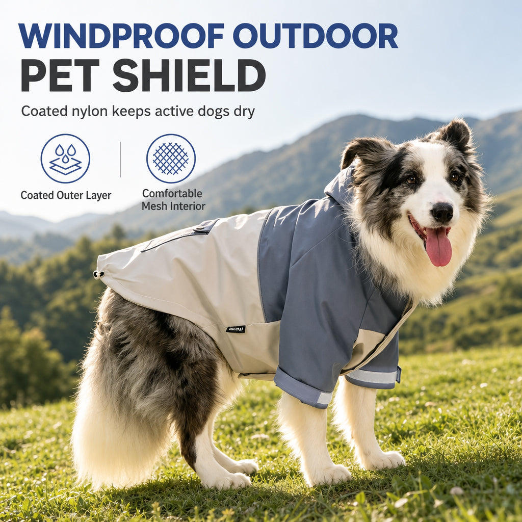 ⏳Time-Limited Special⏰Waterproof Dog Raincoat Colorblock Pet Outdoor with Dirtproof Leg Protection
